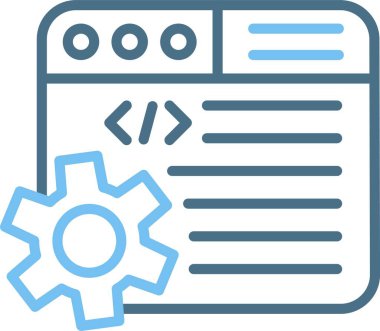 Web Programlama Satırı İki Renk Simgesi