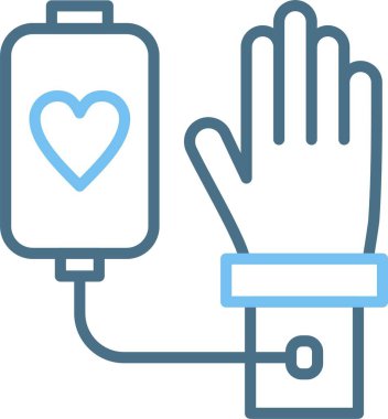 Kan bağışı hattı İki Renk Simgesi