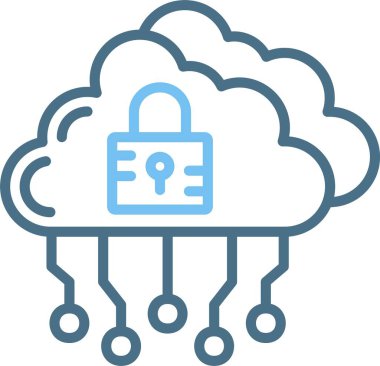 Bulut Hesaplama Satırı İki Renk Simgesi