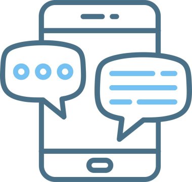 Mobil Sohbet Satırı İki Renk Simgesi