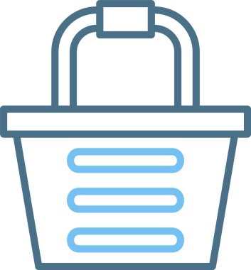 Alışveriş Sepeti Satırı İki Renk Simgesi