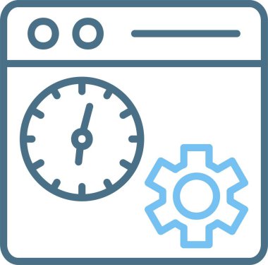 Web Hızı Trafik Çizgisi İki Renk Simgesi