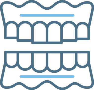 Takma diş Satırı İki Renk Simgesi