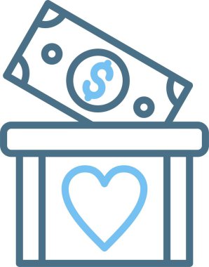 Bağış Satırı İki Renk Simgesi