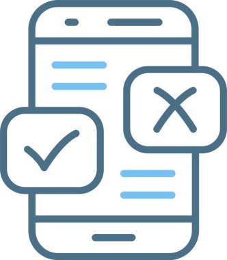 Evet ya da Hayır Satır İki Renk Simgesi