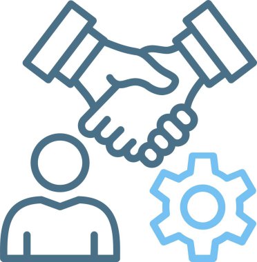 İşbirliği Satırı İki Renk Simgesi