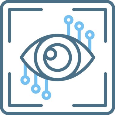 Göz Tarayıcı Satırı İki Renk Simgesi