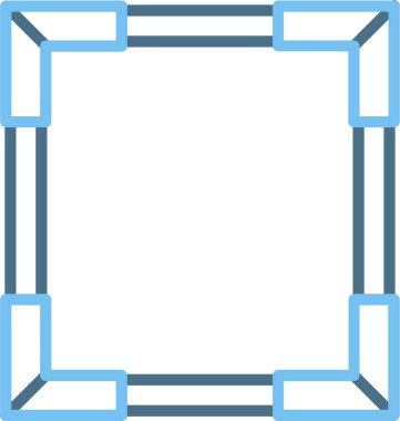 Çerçeve Çizgisi İki Renk Simgesi