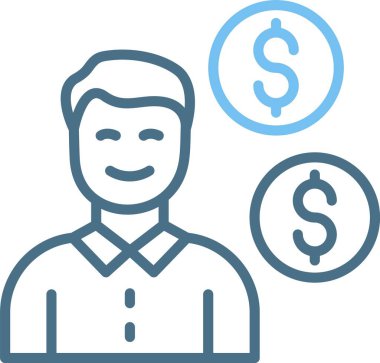 Para Çizgisi İki Renk Simgesi