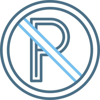 Otopark Çizgisi İki Renk Simgesi