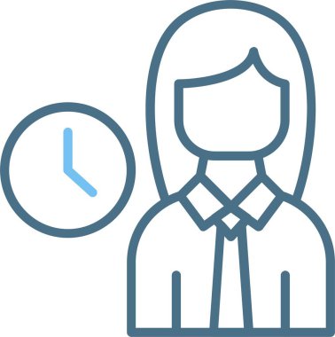 Okul Öğretmeni Satırı İki Renk Simgesi