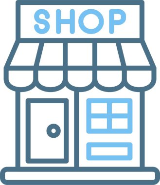 Dükkan Satırı İki Renk Simgesi