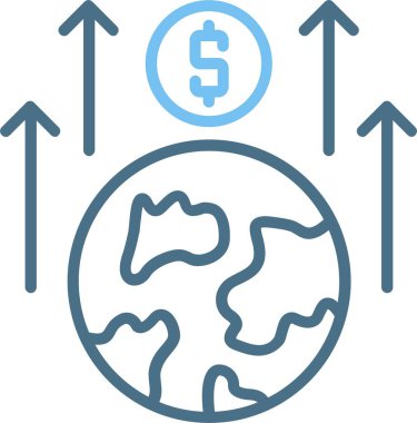 Büyüme Çizgisi İki Renk Simgesi