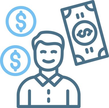 Zengin adam Satırı İki Renk Simgesi