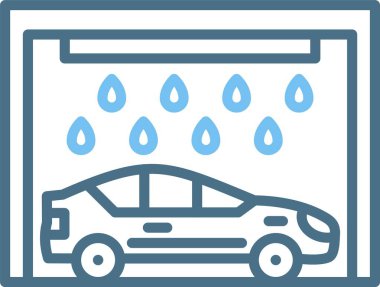 Araba Yıkama Hattı İki Renk Simgesi