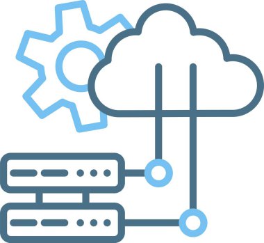 Bulut sunucu Satırı İki Renk Simgesi