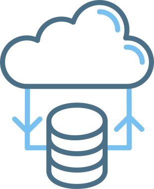 Bulut Depolama Satırı İki Renk Simgesi