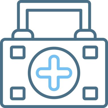 İlk Yardım Kutusu Satırı İki Renk Simgesi