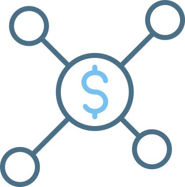 Finans Bağlantısı Satırı İki Renk Simgesi