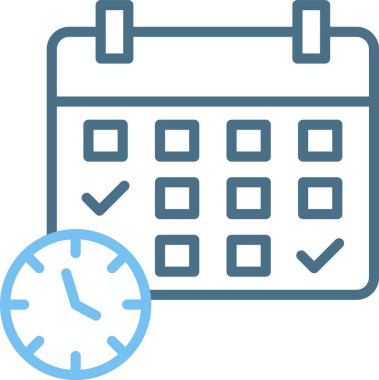 Zaman Çizgisi İki Renk Simgesi