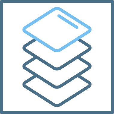 Katman Çizgisi İki Renk Simgesi