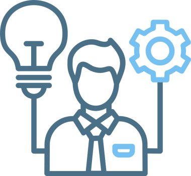 Yetenek Yönetimi Satırı İki Renk Simgesi