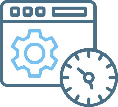 Zaman Yönetimi Satırı İki Renk Simgesi