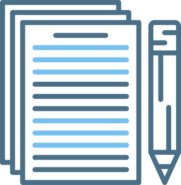 Belge Satırı İki Renk Simgesi