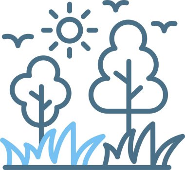 Çevre Çizgisi İki Renk Simgesi