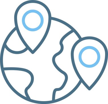 Yer Bulma Satırı İki Renk Simgesi