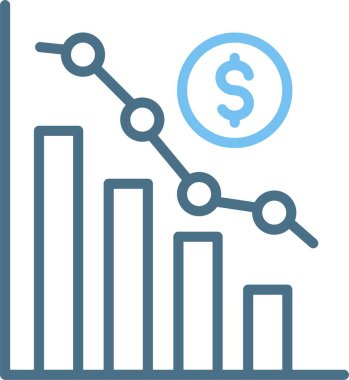 Grafik Çizgisi İki Renk Simgesi