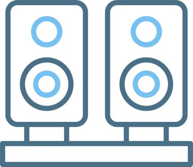 Speakers Line Two Color Icon clipart