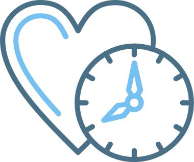 Saat Çizgisi 2 Renk Simgesi