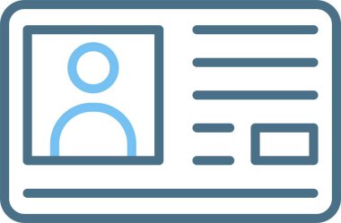 Kimlik Kartı Satırı İki Renk Simgesi