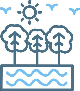 Doğa Çizgisi İki Renk Simgesi