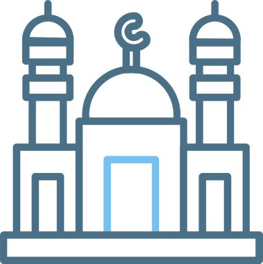 Taza Pir Mosque Line Two Color Icon clipart