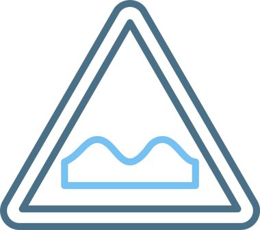 Olaysız Yol Çizgisi İki Renk Simgesi