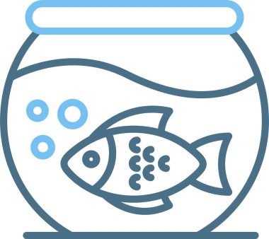 Akvaryum Satırı İki Renk Simgesi