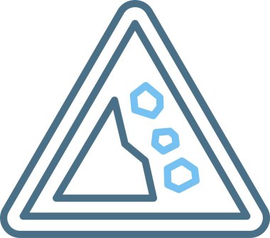 Düşen Kayalar Çizgisi İki Renk Simgesi