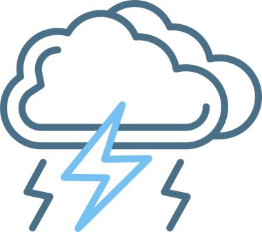 Şimşek Çizgisi İki Renk Simgesi