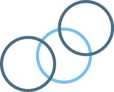 Venn Diyagram Çizgisi İki Renk Simgesi