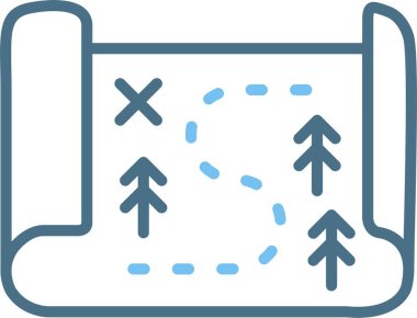 Harita Satırı İki Renk Simgesi