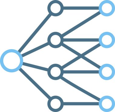 Nöral Ağ Çizgisi İki Renk Simgesi