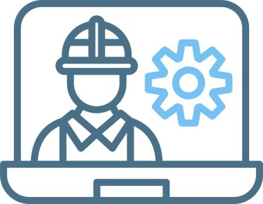 Glyph İşçi Hattı İki Renk Simgesi