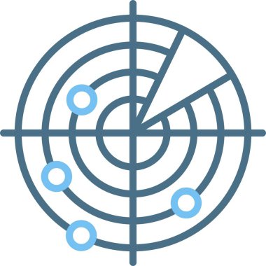 Radar Çizgisi İki Renk Simgesi