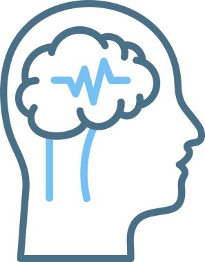 Epilepsi Çizgisi İki Renk Simgesi