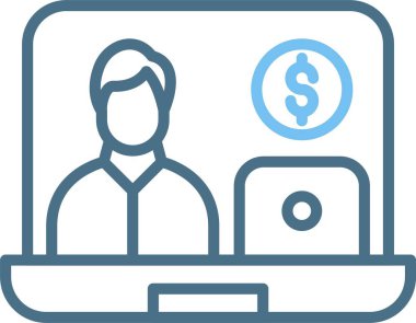 Kabartma Görev Satırı İki Renk Simgesi