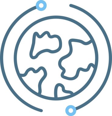 Dünya Çizgisi İki Renk Simgesi