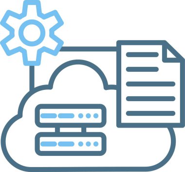 Bulut Veri Satırı İki Renk Simgesi