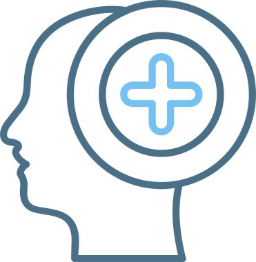 Zihinsel olarak ince Satır İki Renk Simgesi